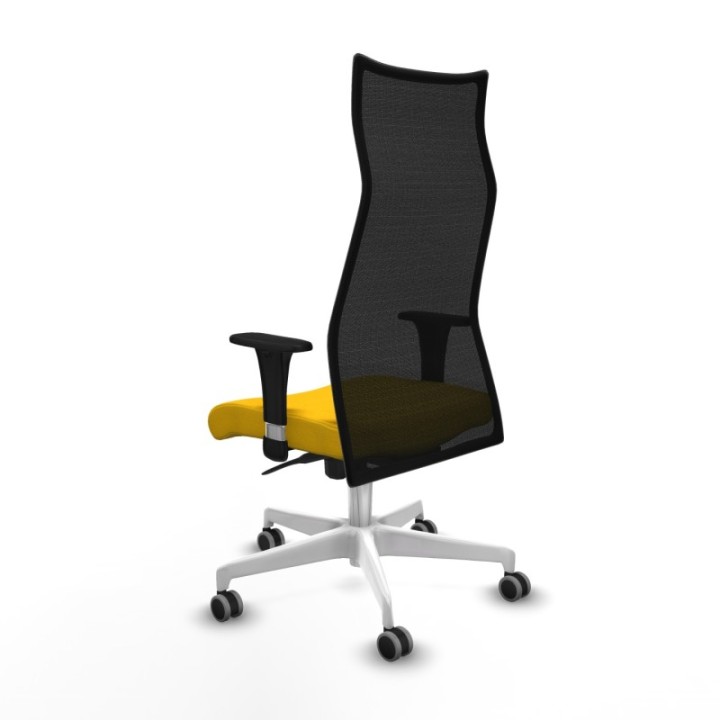 Albacete malla sincro malla negra bali amarillo brazos 1D base blanca ruedas 65mm engomadas