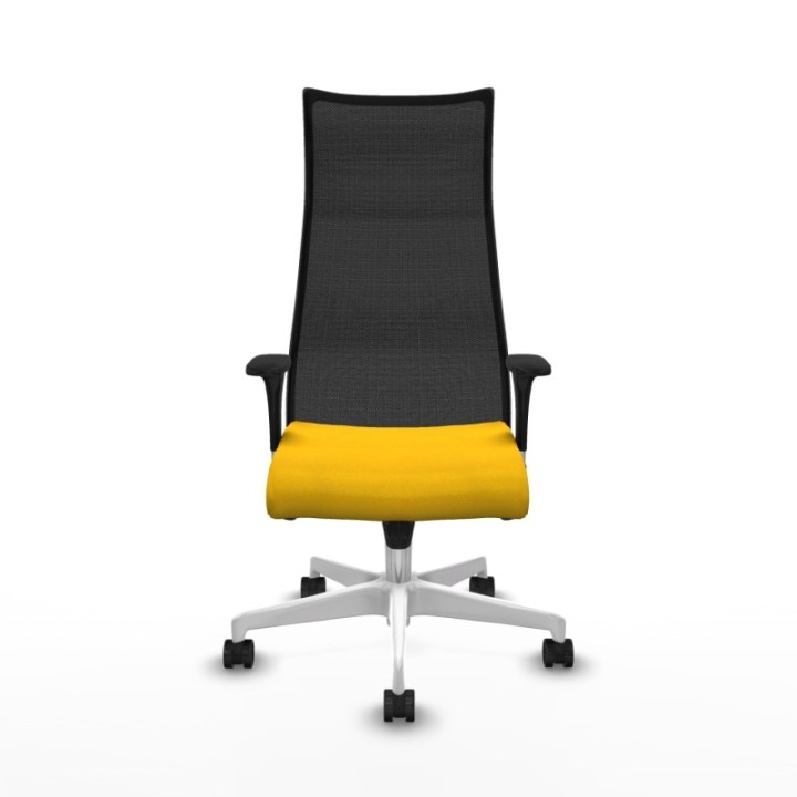 Albacete malla sincro malla negra bali amarillo brazos 1D base blanca ruedas 65 mm nailon