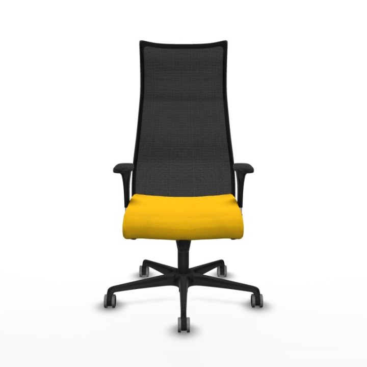 Albacete malla sincro malla negra bali amarillo brazos 1D base nailon ruedas 65mm engomadas