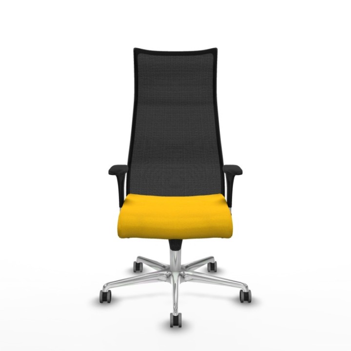 Albacete malla sincro malla negra bali amarillo brazos 1D base aluminio ruedas 65mm engomadas