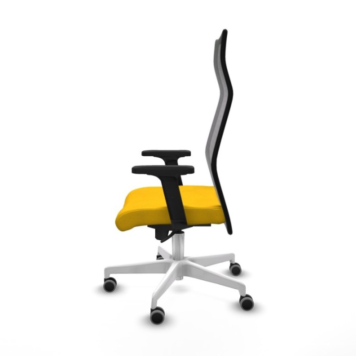 Albacete malla sincro malla negra bali amarillo brazos 2D base blanca ruedas 65mm engomadas