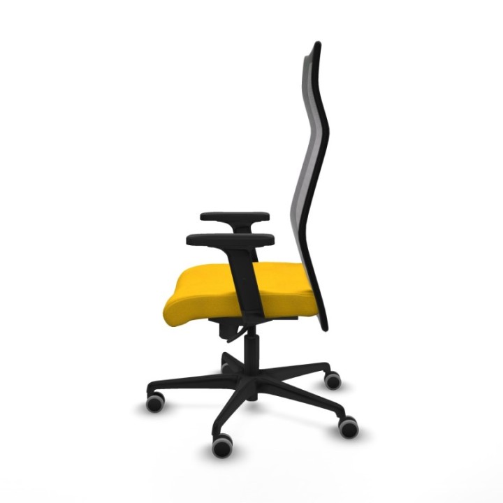 Albacete malla sincro malla negra bali amarillo brazos 2D base nailon ruedas 65mm engomadas