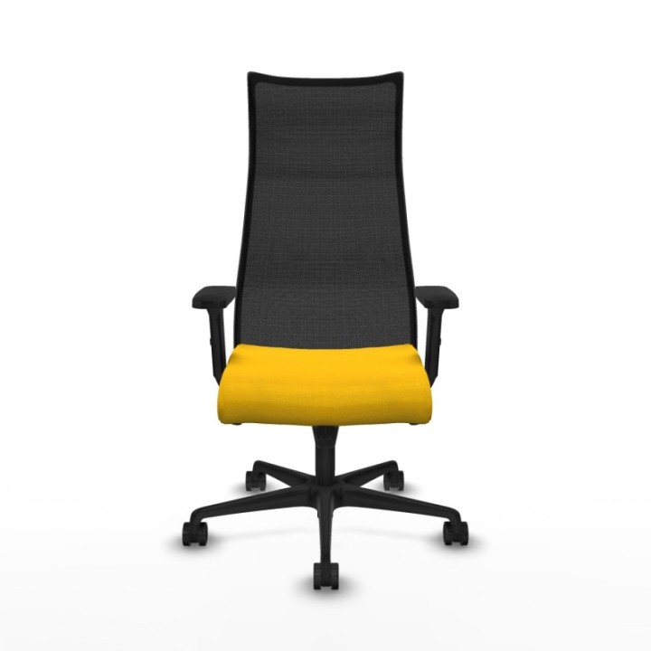 Albacete malla sincro malla negra bali amarillo brazos 2D base nailon ruedas 65 mm nailon