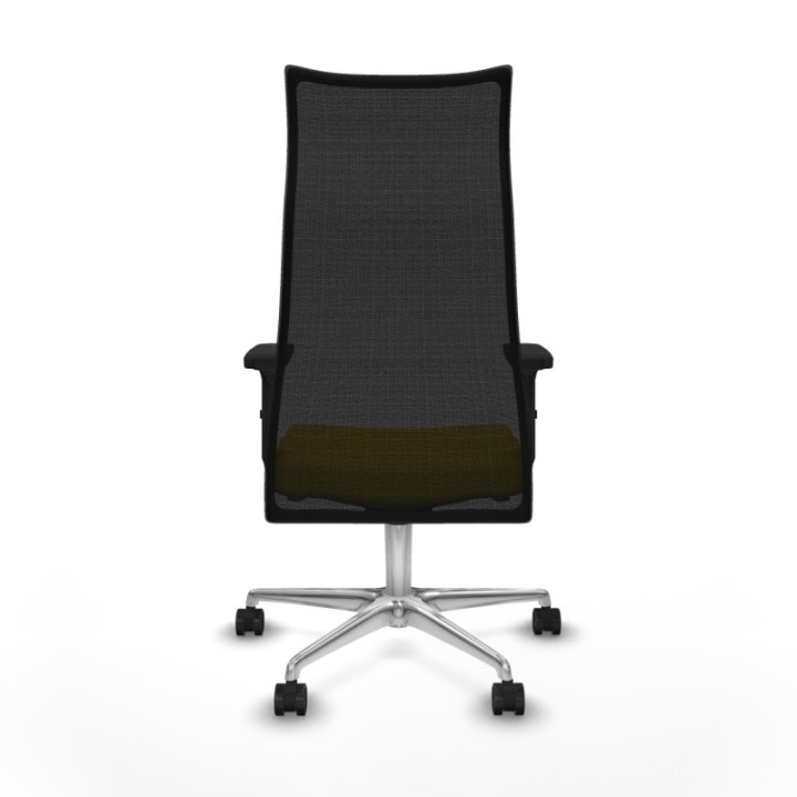 Albacete malla sincro malla negra bali amarillo brazos 2D base aluminio ruedas 65 mm nailon