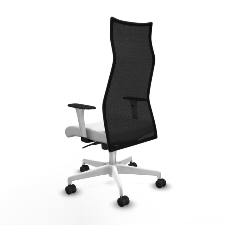 Albacete malla sincro malla negra bali blanco brazos blancos base blanca ruedas 65 mm nailon