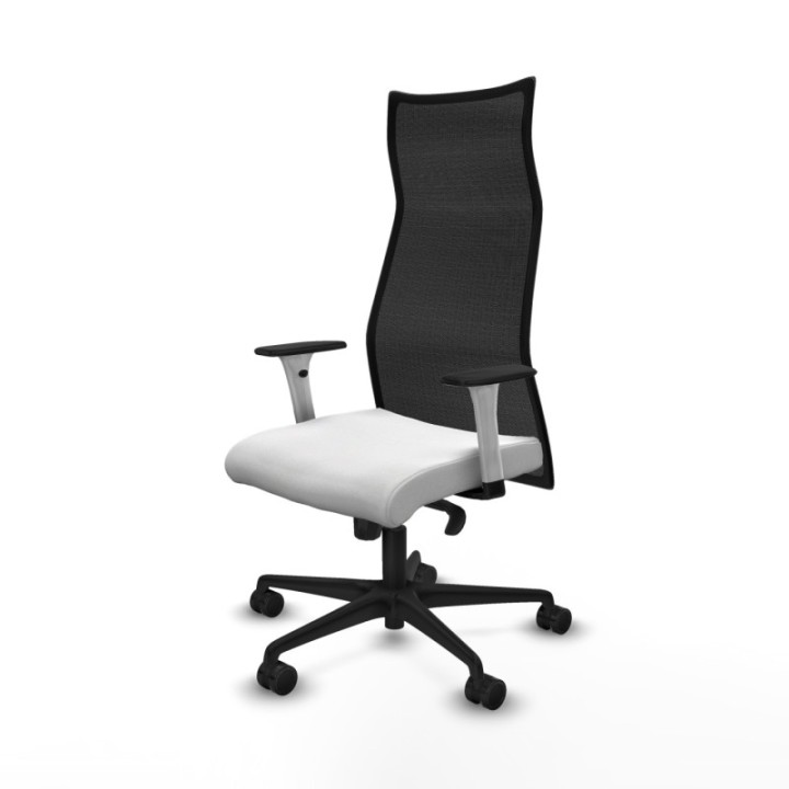 Albacete malla sincro malla negra bali blanco brazos blancos base nailon ruedas 65 mm nailon