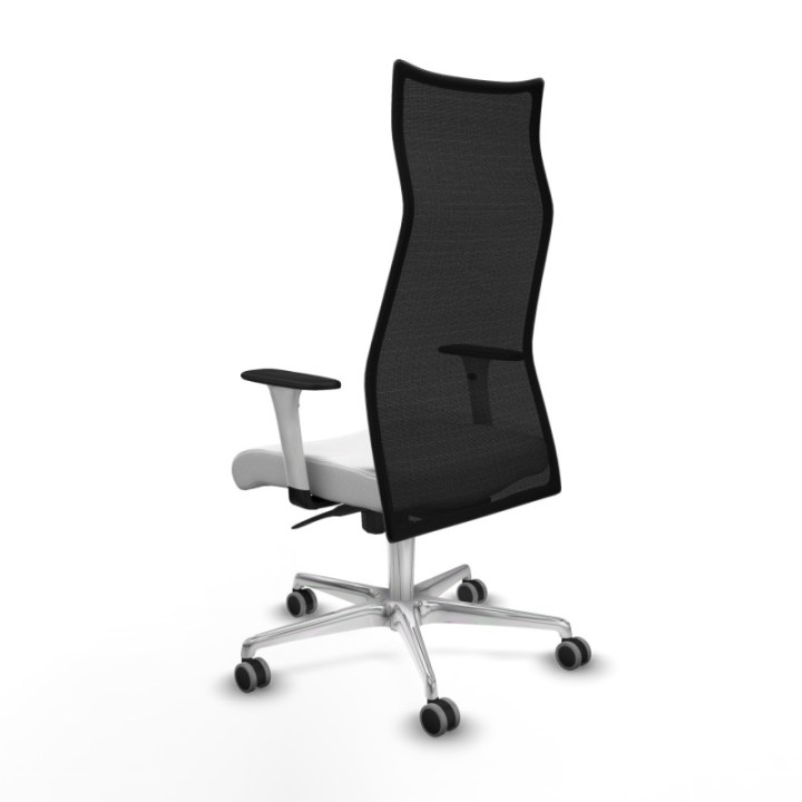 Albacete malla sincro malla negra bali blanco brazos blancos base aluminio ruedas 65mm engomadas