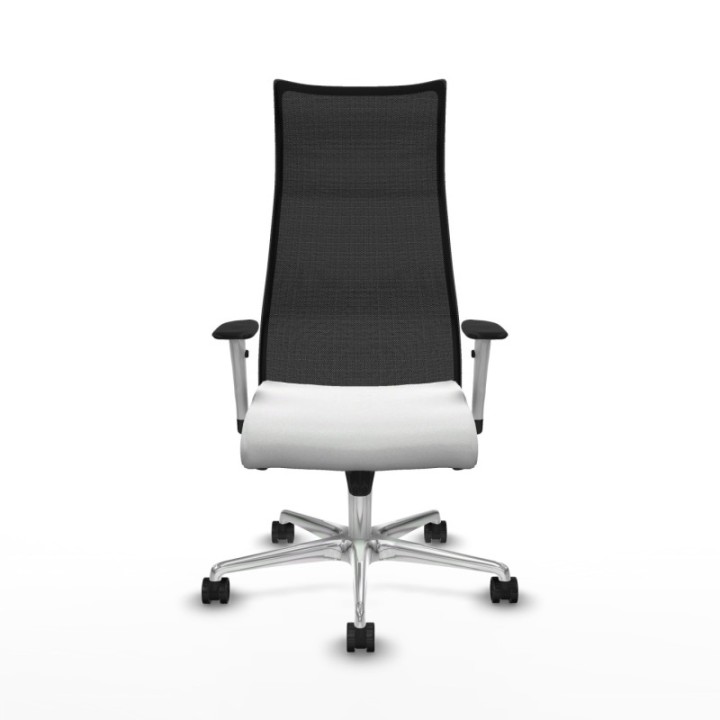 Albacete malla sincro malla negra bali blanco brazos blancos base aluminio ruedas 65 mm nailon