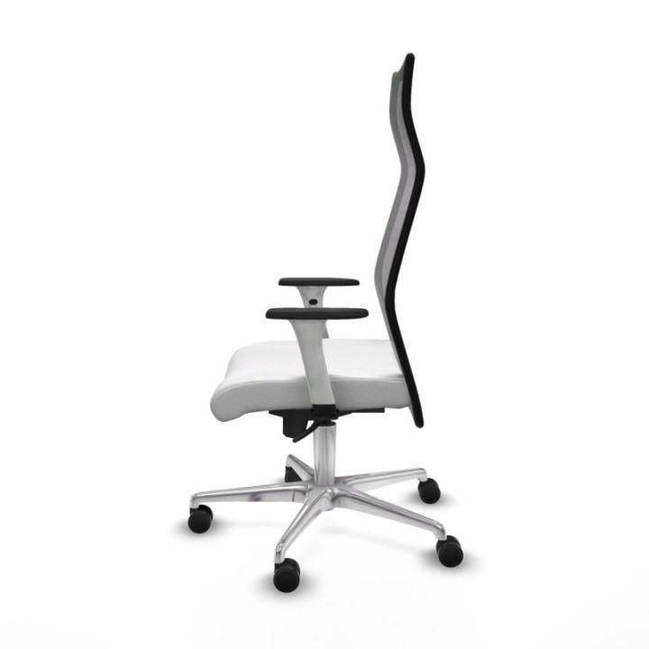 Albacete malla sincro malla negra bali blanco brazos blancos base aluminio ruedas 65 mm nailon