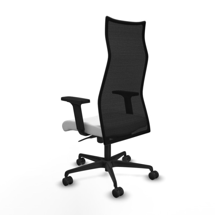 Albacete malla sincro malla negra bali blanco brazos 2D base nailon ruedas 65 mm nailon