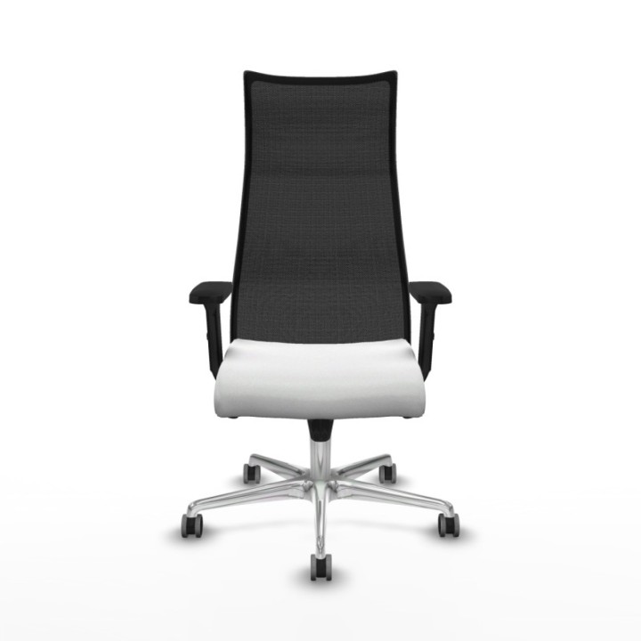 Albacete malla sincro malla negra bali blanco brazos 2D base aluminio ruedas 65mm engomadas