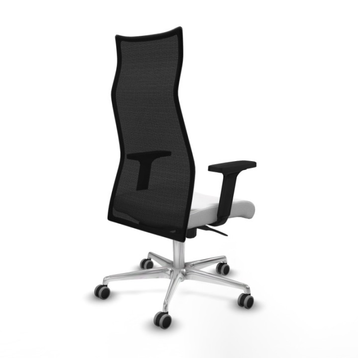 Albacete malla sincro malla negra bali blanco brazos 2D base aluminio ruedas 65mm engomadas