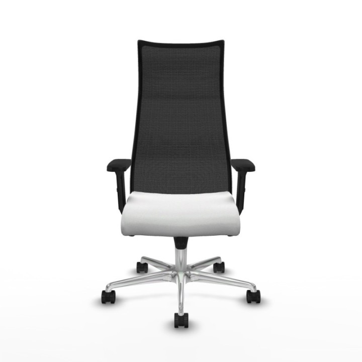 Albacete malla sincro malla negra bali blanco brazos 2D base aluminio ruedas 65 mm nailon