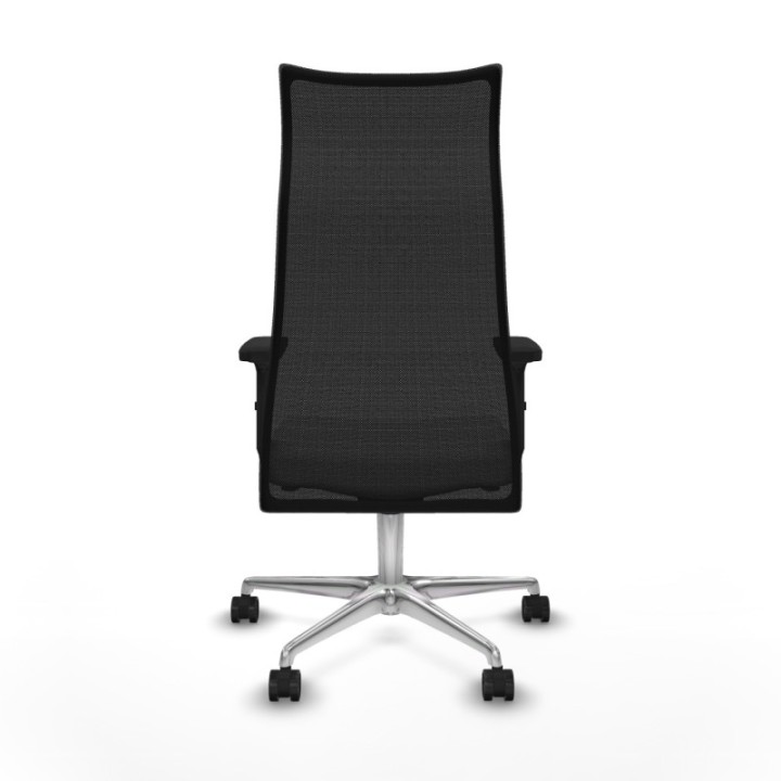 Albacete malla sincro malla negra bali blanco brazos 2D base aluminio ruedas 65 mm nailon