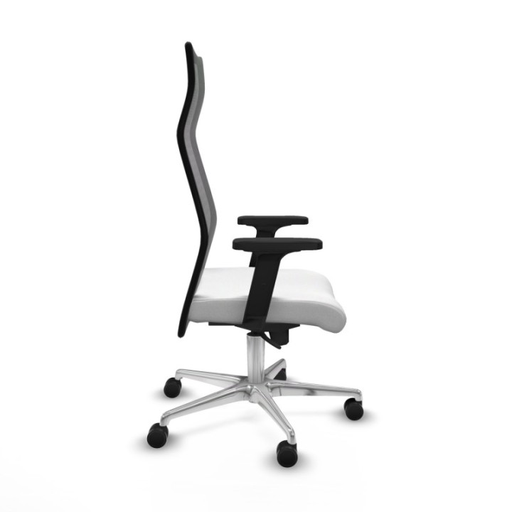 Albacete malla sincro malla negra bali blanco brazos 2D base aluminio ruedas 65 mm nailon