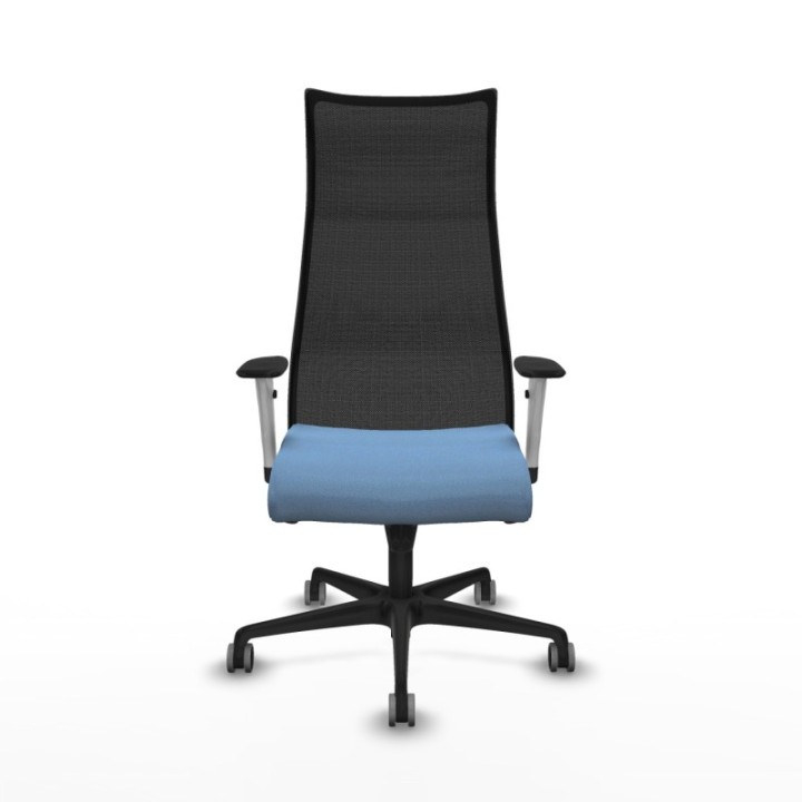 Albacete malla sincro malla negra bali azul cielo brazos blancos base nailon ruedas 65mm engomadas