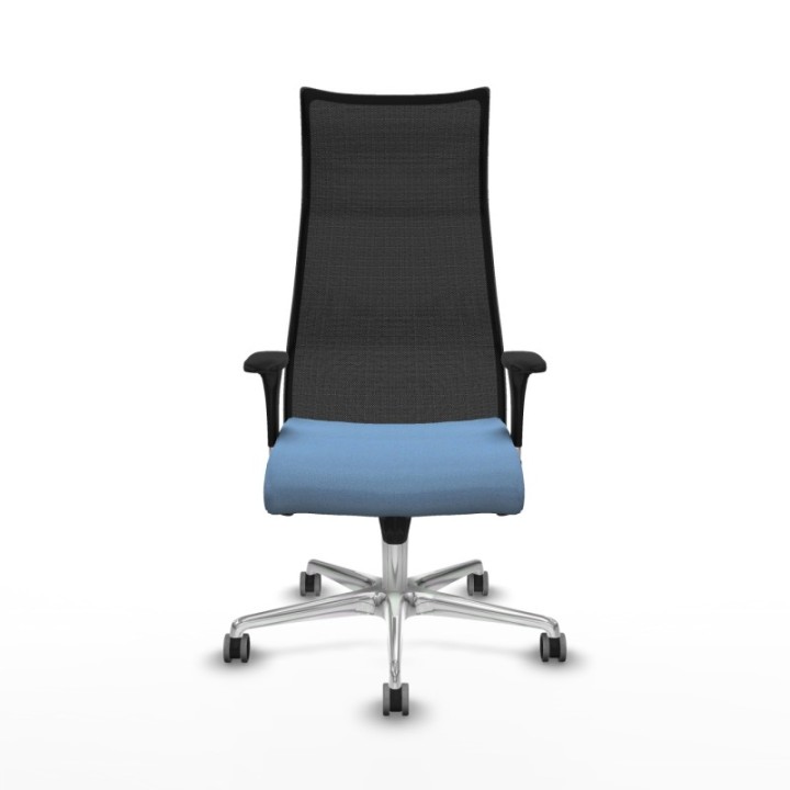 Albacete malla sincro malla negra bali azul cielo brazos 1D base aluminio ruedas 65mm engomadas