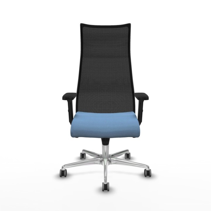 Albacete malla sincro malla negra bali azul cielo brazos 2D base aluminio ruedas 65mm engomadas