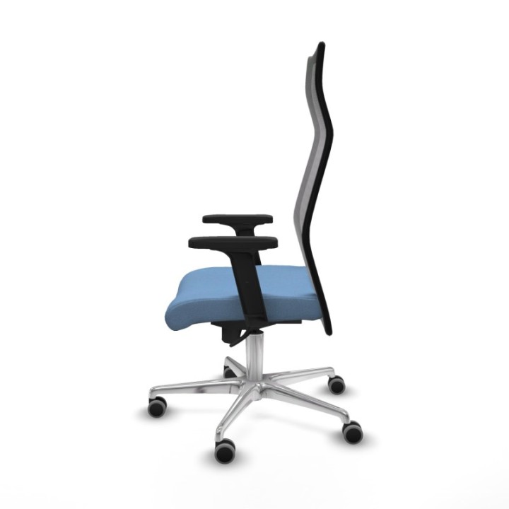 Albacete malla sincro malla negra bali azul cielo brazos 2D base aluminio ruedas 65mm engomadas