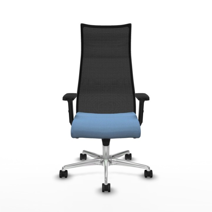 Albacete malla sincro malla negra bali azul cielo brazos 2D base aluminio ruedas 65 mm nailon