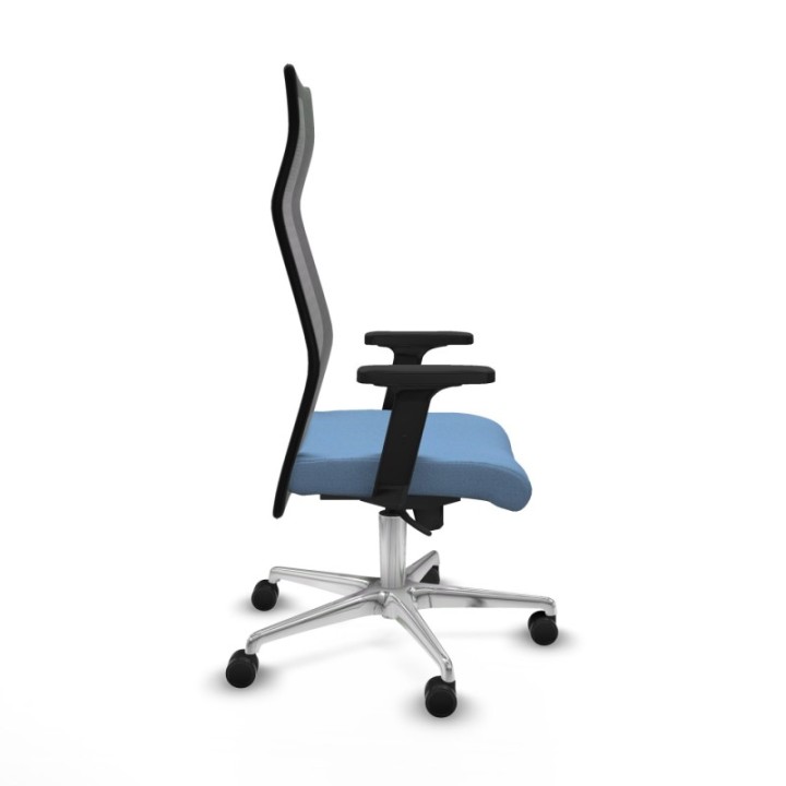 Albacete malla sincro malla negra bali azul cielo brazos 2D base aluminio ruedas 65 mm nailon