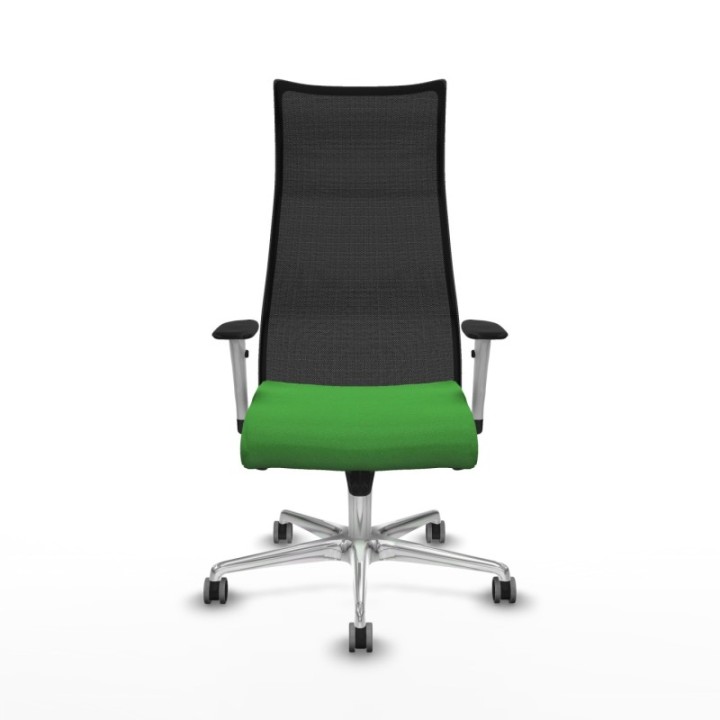 Albacete malla sincro malla negra bali verde brazos blancos base aluminio ruedas 65mm engomadas