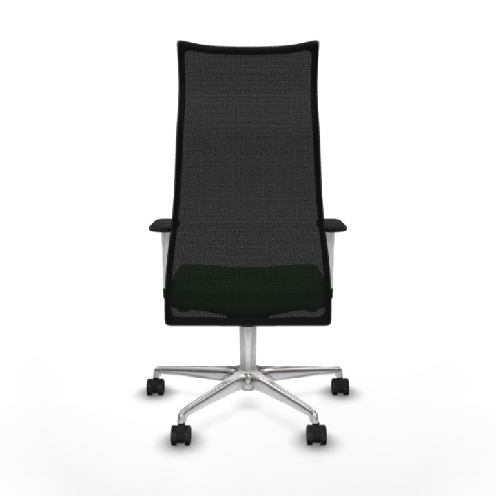 Albacete malla sincro malla negra bali verde brazos blancos base aluminio ruedas 65 mm nailon