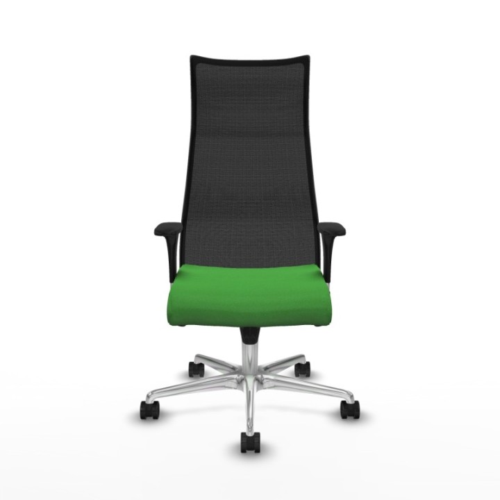 Albacete malla sincro malla negra bali verde brazos 1D base aluminio ruedas 65 mm nailon