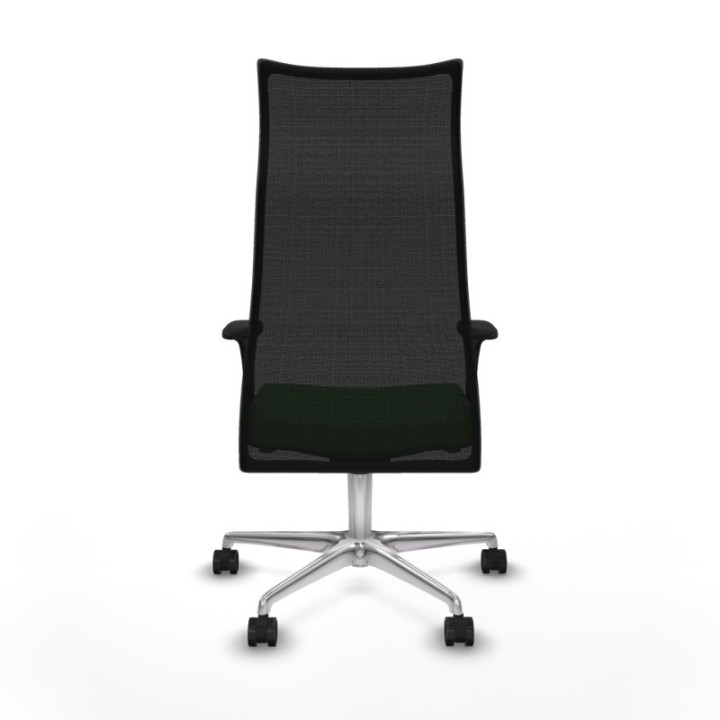 Albacete malla sincro malla negra bali verde brazos 1D base aluminio ruedas 65 mm nailon