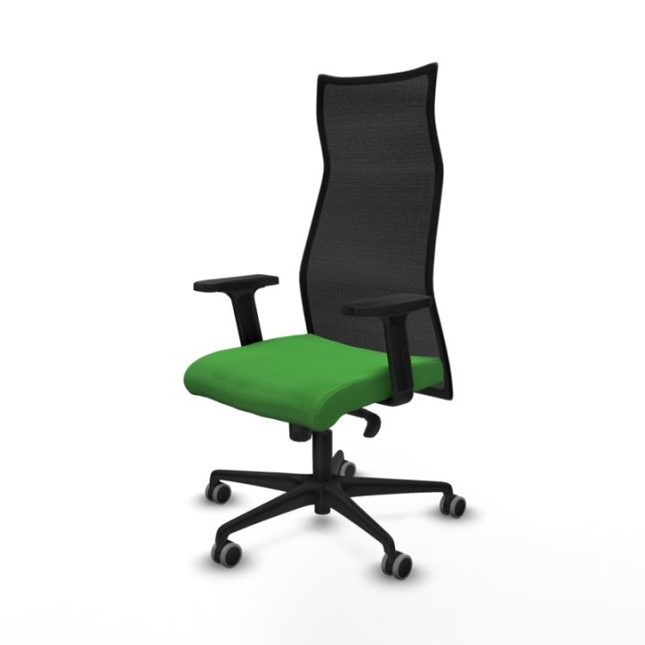 Albacete malla sincro malla negra bali verde brazos 2D base nailon ruedas 65mm engomadas