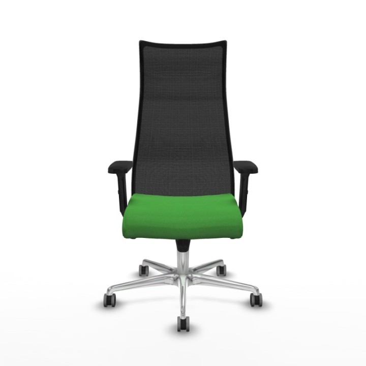 Albacete malla sincro malla negra bali verde brazos 2D base aluminio ruedas 65mm engomadas