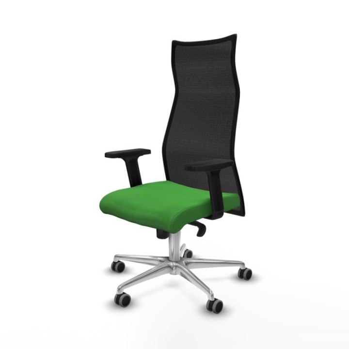 Albacete malla sincro malla negra bali verde brazos 2D base aluminio ruedas 65mm engomadas