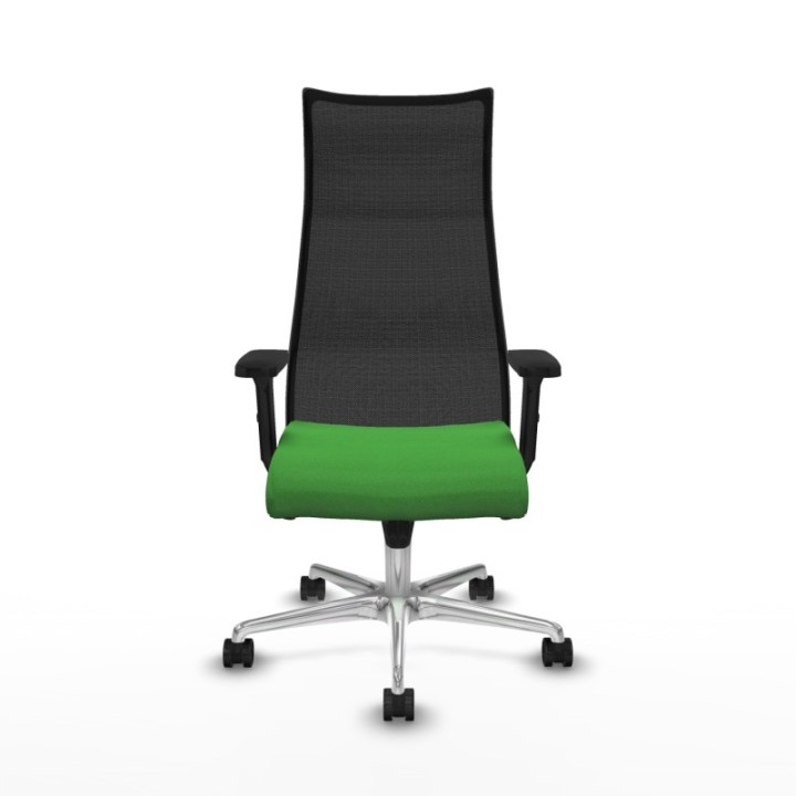 Albacete malla sincro malla negra bali verde brazos 2D base aluminio ruedas 65 mm nailon