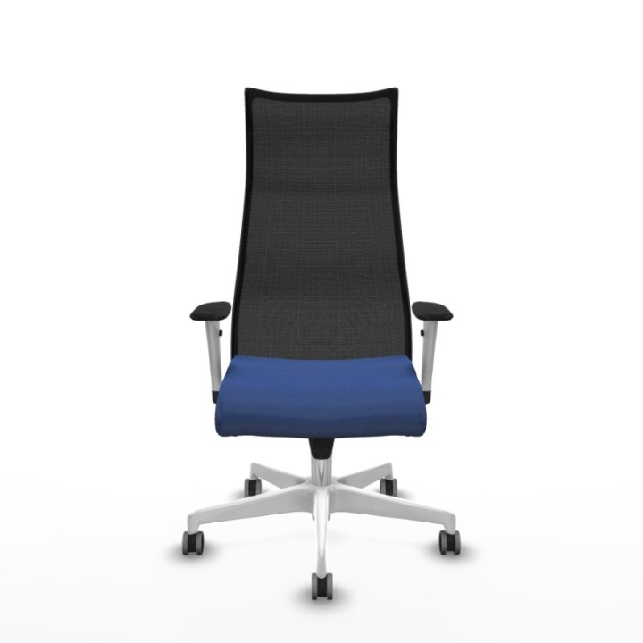 Albacete malla sincro malla negra bali azul marino brazos blancos base blanca ruedas 65mm engomadas