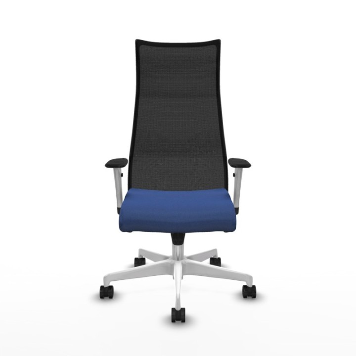 Albacete malla sincro malla negra bali azul marino brazos blancos base blanca ruedas 65 mm nailon