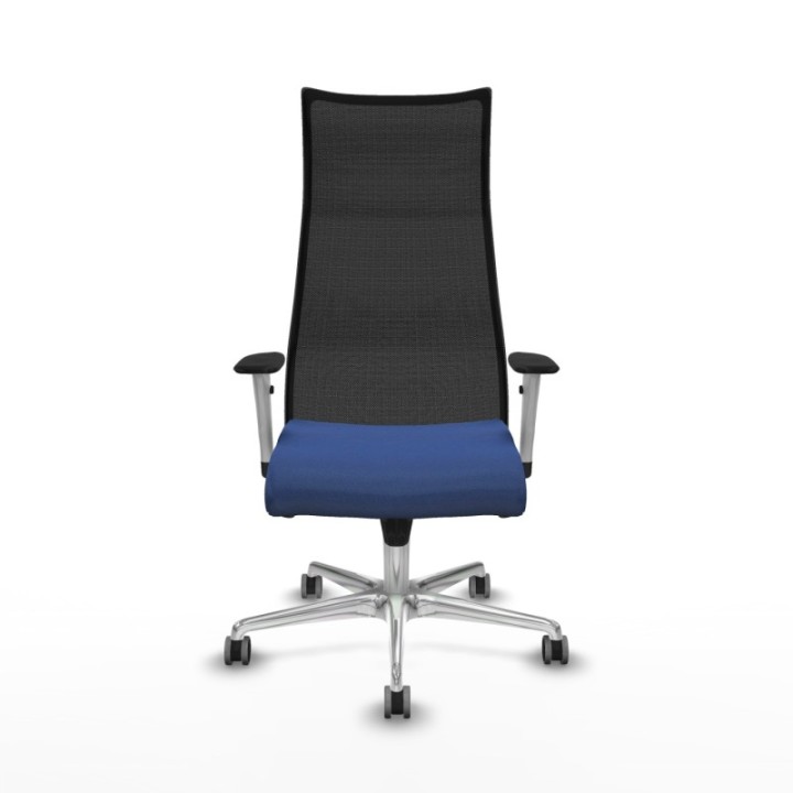 Albacete malla sincro malla negra bali azul marino brazos blancos base aluminio ruedas 65mm engomadas