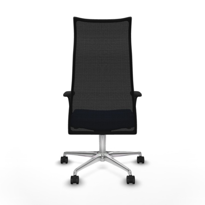 Albacete malla sincro malla negra bali azul marino brazos 1D base aluminio ruedas 65 mm nailon