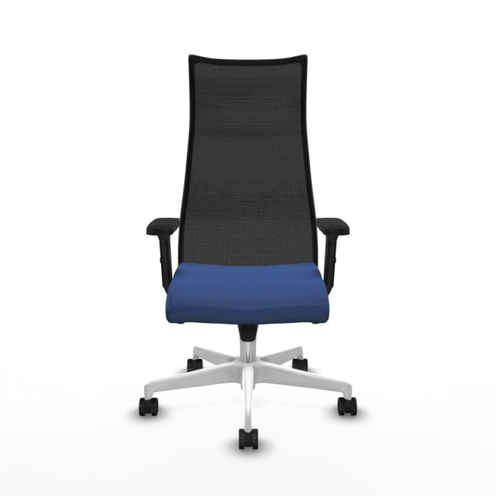 Albacete malla sincro malla negra bali azul marino brazos 2D base blanca ruedas 65 mm nailon