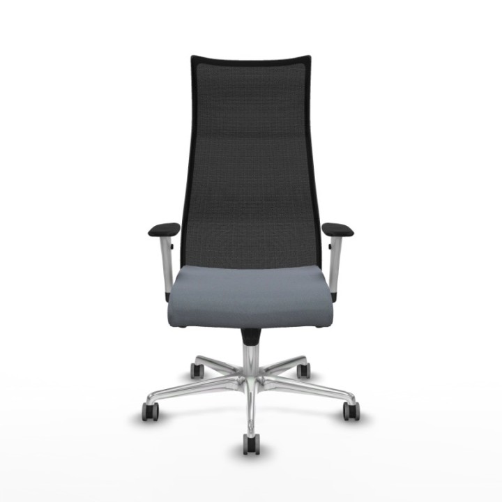 Albacete malla sincro malla negra bali gris brazos blancos base aluminio ruedas 65mm engomadas