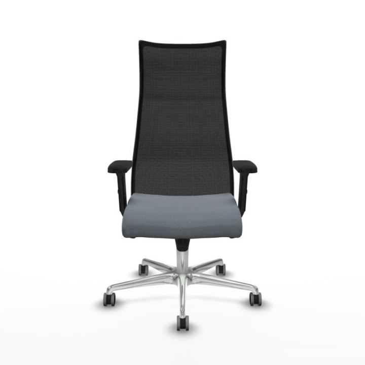 Albacete malla sincro malla negra bali gris brazos 2D base aluminio ruedas 65mm engomadas