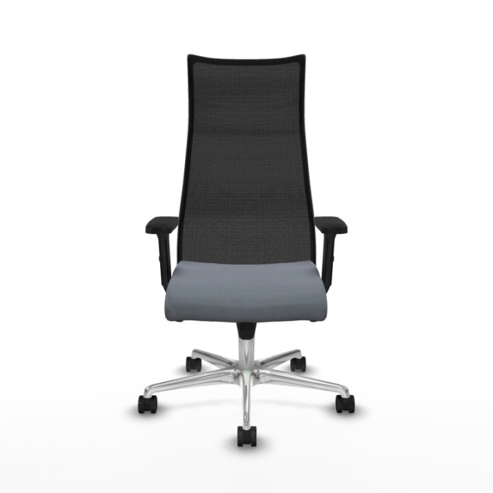 Albacete malla sincro malla negra bali gris brazos 2D base aluminio ruedas 65 mm nailon