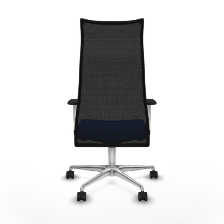 Albacete malla sincro malla negra bali azul brazos blancos base aluminio ruedas 65 mm nailon