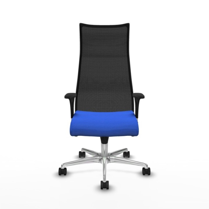 Albacete malla sincro malla negra bali azul brazos 1D base aluminio ruedas 65 mm nailon