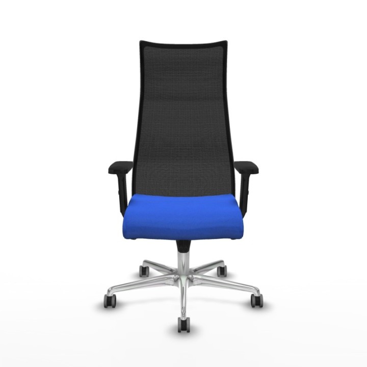 Albacete malla sincro malla negra bali azul brazos 2D base aluminio ruedas 65mm engomadas