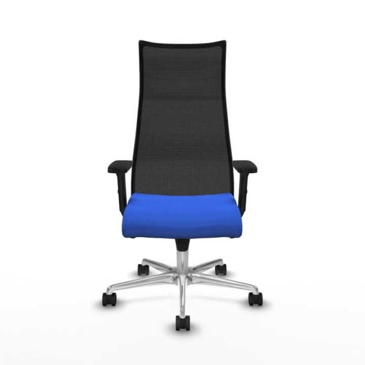 Albacete malla sincro malla negra bali azul brazos 2D base aluminio ruedas 65 mm nailon