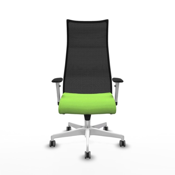 Albacete malla sincro malla negra bali pistacho brazos blancos base blanca ruedas 65mm engomadas