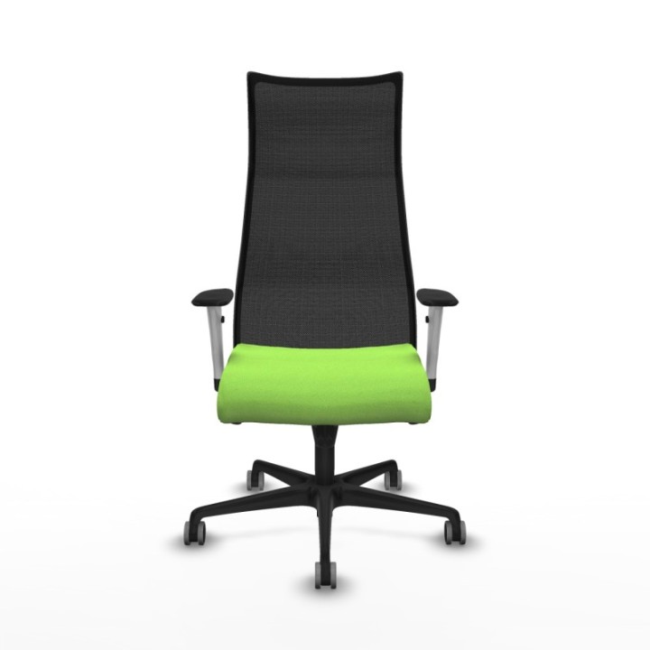 Albacete malla sincro malla negra bali pistacho brazos blancos base nailon ruedas 65mm engomadas