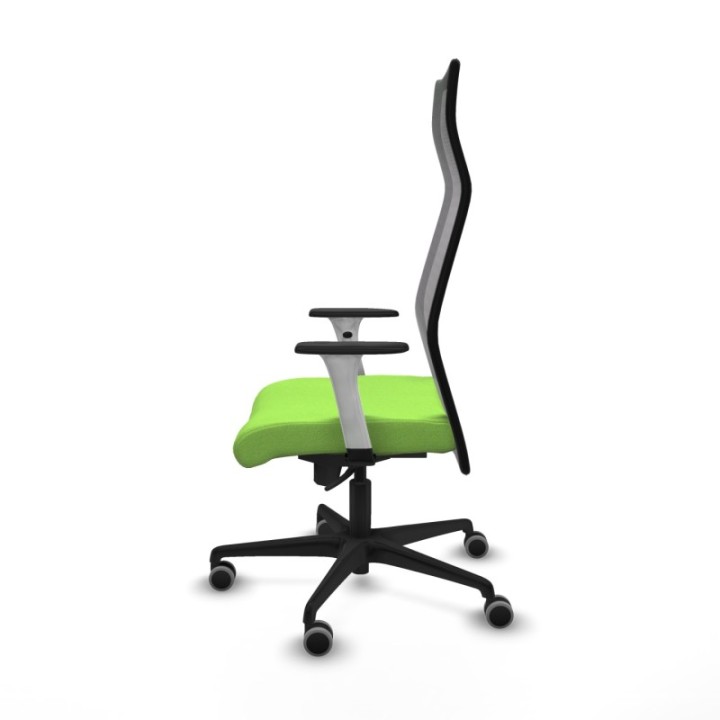 Albacete malla sincro malla negra bali pistacho brazos blancos base nailon ruedas 65mm engomadas