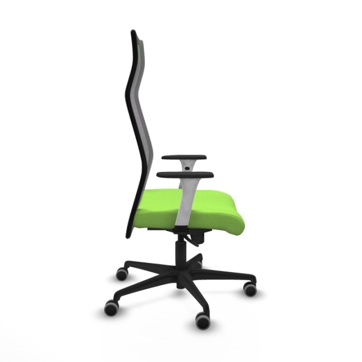 Albacete malla sincro malla negra bali pistacho brazos blancos base nailon ruedas 65mm engomadas