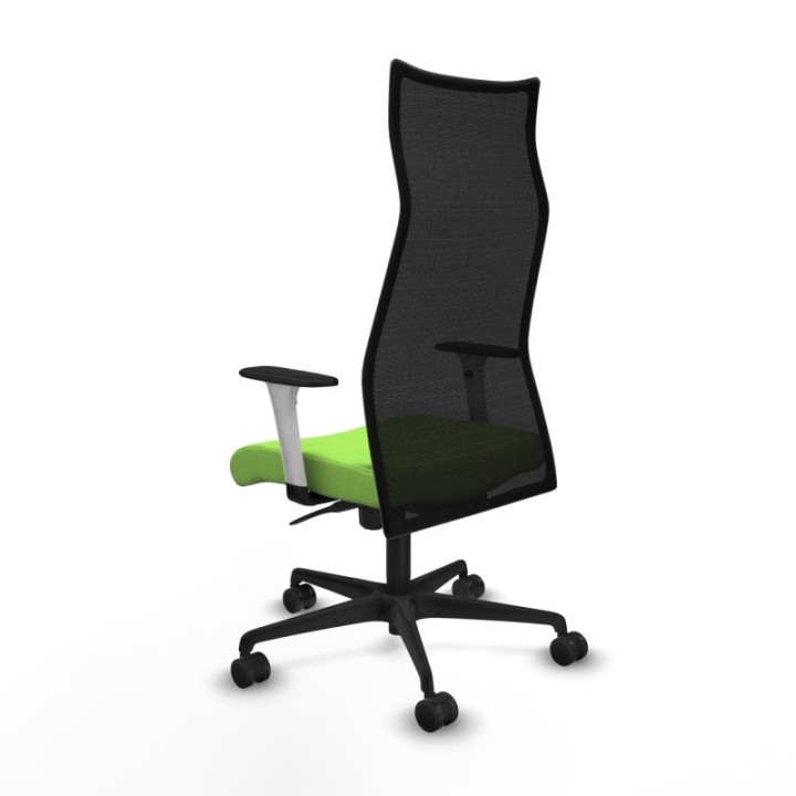 Albacete malla sincro malla negra bali pistacho brazos blancos base nailon ruedas 65 mm nailon